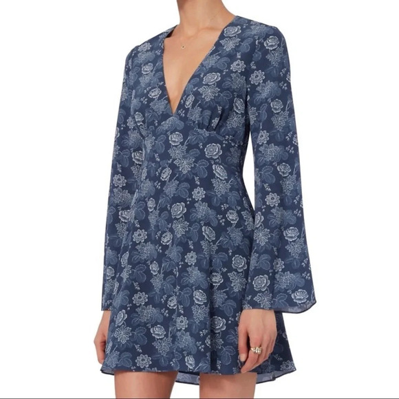 Intermix Sonya Floral Long Sleeve Mini Dress - Picture 1 of 8